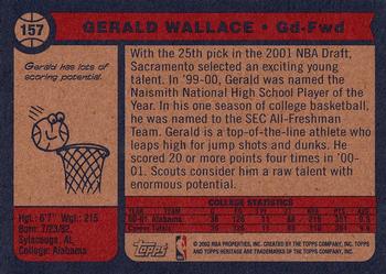 2001-02 Topps Heritage #157 Gerald Wallace Back