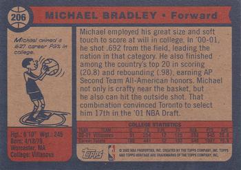 2001-02 Topps Heritage #206 Michael Bradley Back