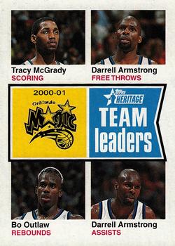 2001-02 Topps Heritage #222 Tracy McGrady / Darrell Armstrong / Bo Outlaw Front