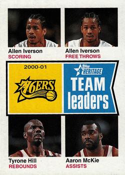2001-02 Topps Heritage #223 Allen Iverson / Tyrone Hill / Aaron McKie Front