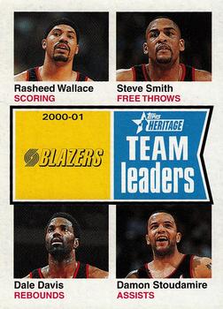 2001-02 Topps Heritage #225 Portland Trail Blazers Team Leaders Front