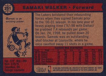 2001-02 Topps Heritage #251 Samaki Walker Back