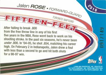 2005-06 Topps First Row - Charity Stripe #CS16 Jalen Rose Back