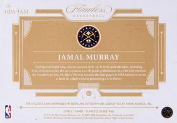 2020-21 Panini Flawless - Horizontal Patch Auto #HPA-JAM Jamal Murray Back