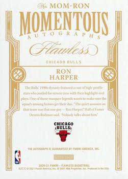 2020-21 Panini Flawless - Momentous Autographs Amethyst #MOM-RON Ron Harper Back