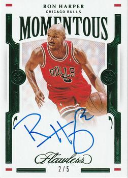 2020-21 Panini Flawless - Momentous Autographs Emerald #MOM-RON Ron Harper Front