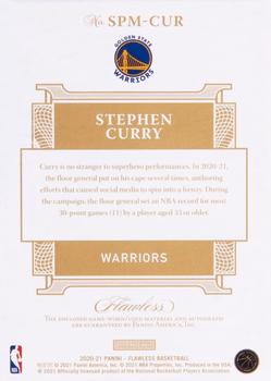 2020-21 Panini Flawless - Signature Prime Materials Gold #SPM-CUR Stephen Curry Back