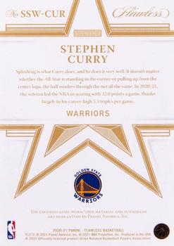 2020-21 Panini Flawless - Star Swatch Signatures Emerald #SSW-CUR Stephen Curry Back