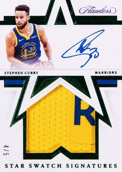 2020-21 Panini Flawless - Star Swatch Signatures Emerald #SSW-CUR Stephen Curry Front