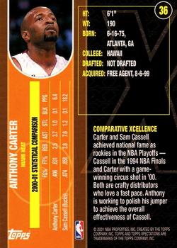 2001-02 Topps Xpectations #36 Anthony Carter Back