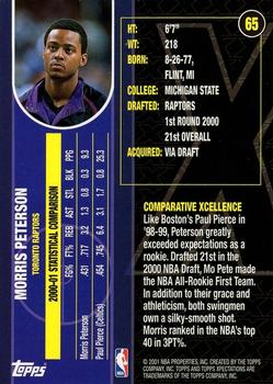 2001-02 Topps Xpectations #65 Morris Peterson Back