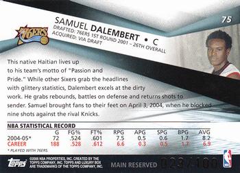 2005-06 Topps Luxury Box - Main Reserved #75 Samuel Dalembert Back
