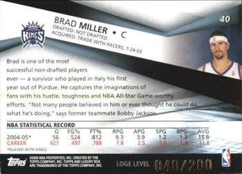 2005-06 Topps Luxury Box - Loge Level #40 Brad Miller Back