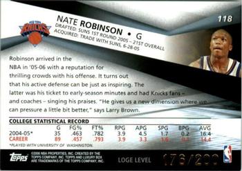 2005-06 Topps Luxury Box - Loge Level #118 Nate Robinson Back