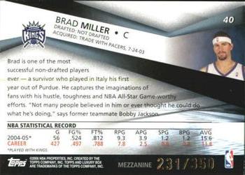 2005-06 Topps Luxury Box - Mezzanine #40 Brad Miller Back
