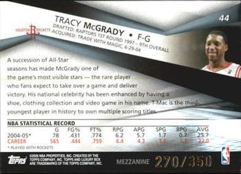 2005-06 Topps Luxury Box - Mezzanine #44 Tracy McGrady Back