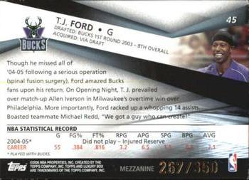 2005-06 Topps Luxury Box - Mezzanine #45 T.J. Ford Back