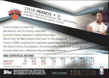 2005-06 Topps Luxury Box - Mezzanine #46 Steve Francis Back