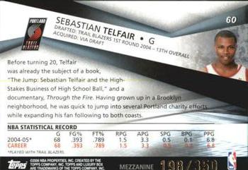 2005-06 Topps Luxury Box - Mezzanine #60 Sebastian Telfair Back