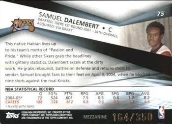 2005-06 Topps Luxury Box - Mezzanine #75 Samuel Dalembert Back