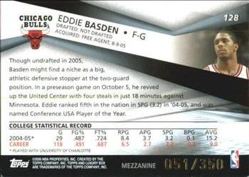 2005-06 Topps Luxury Box - Mezzanine #128 Eddie Basden Back
