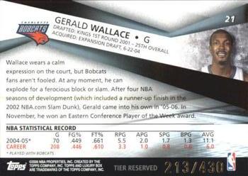 2005-06 Topps Luxury Box - Tier Reserved #21 Gerald Wallace Back