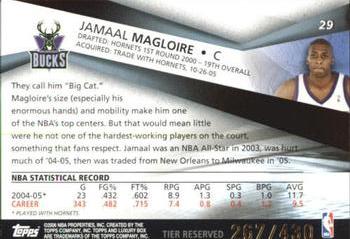 2005-06 Topps Luxury Box - Tier Reserved #29 Jamaal Magloire Back