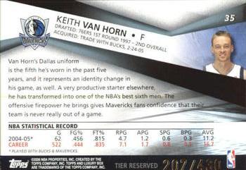 2005-06 Topps Luxury Box - Tier Reserved #35 Keith Van Horn Back