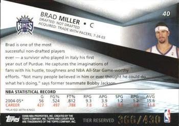 2005-06 Topps Luxury Box - Tier Reserved #40 Brad Miller Back