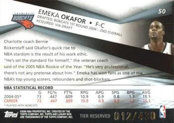 2005-06 Topps Luxury Box - Tier Reserved #50 Emeka Okafor Back