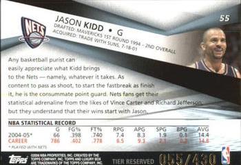 2005-06 Topps Luxury Box - Tier Reserved #55 Jason Kidd Back
