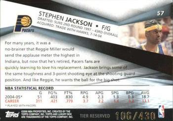 2005-06 Topps Luxury Box - Tier Reserved #57 Stephen Jackson Back