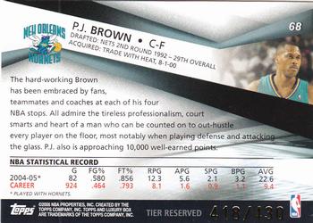 2005-06 Topps Luxury Box - Tier Reserved #68 P.J. Brown Back