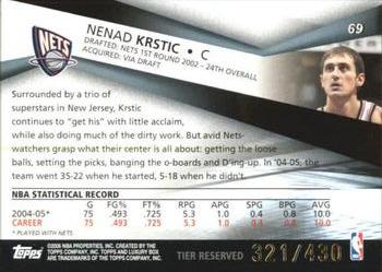 2005-06 Topps Luxury Box - Tier Reserved #69 Nenad Krstic Back
