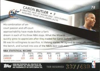 2005-06 Topps Luxury Box - Tier Reserved #78 Caron Butler Back