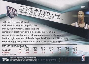 2005-06 Topps Luxury Box - Tier Reserved #80 Richard Jefferson Back