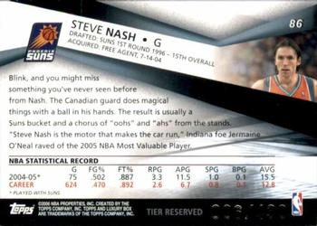 2005-06 Topps Luxury Box - Tier Reserved #86 Steve Nash Back