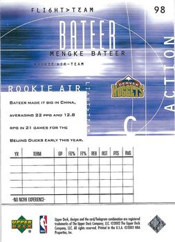 2001-02 Upper Deck Flight Team #98 Mengke Bateer Back