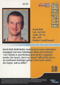 2003 City-Press BBL Playercards - Allstars #AS05 Henrik Rodl Back