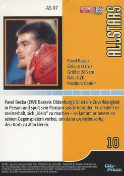 2003 City-Press BBL Playercards - Allstars #AS07 Pavel Becka Back