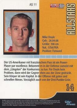 2003 City-Press BBL Playercards - Allstars #AS11 Mike Doyle Back