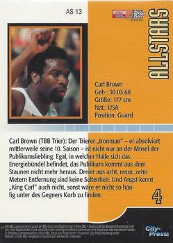 2003 City-Press BBL Playercards - Allstars #AS13 Carl Brown Back