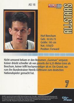 2003 City-Press BBL Playercards - Allstars #AS16 Hurl Beechum Back