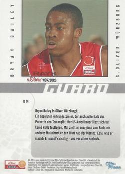 2003 City-Press BBL Playercards - Guards #G14 Bryan Bailey Back