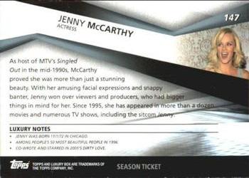 2005-06 Topps Luxury Box - Season Ticket #147 Jenny McCarthy Back