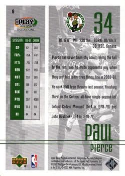 2001-02 UD PlayMakers Limited #6 Paul Pierce Back