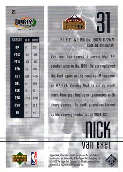 2001-02 UD PlayMakers Limited #21 Nick Van Exel Back