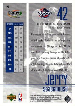 2001-02 UD PlayMakers Limited #23 Jerry Stackhouse Back