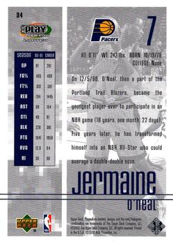 2001-02 UD PlayMakers Limited #34 Jermaine O'Neal Back