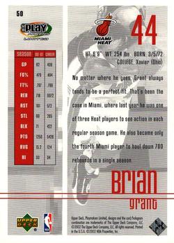 2001-02 UD PlayMakers Limited #50 Brian Grant Back